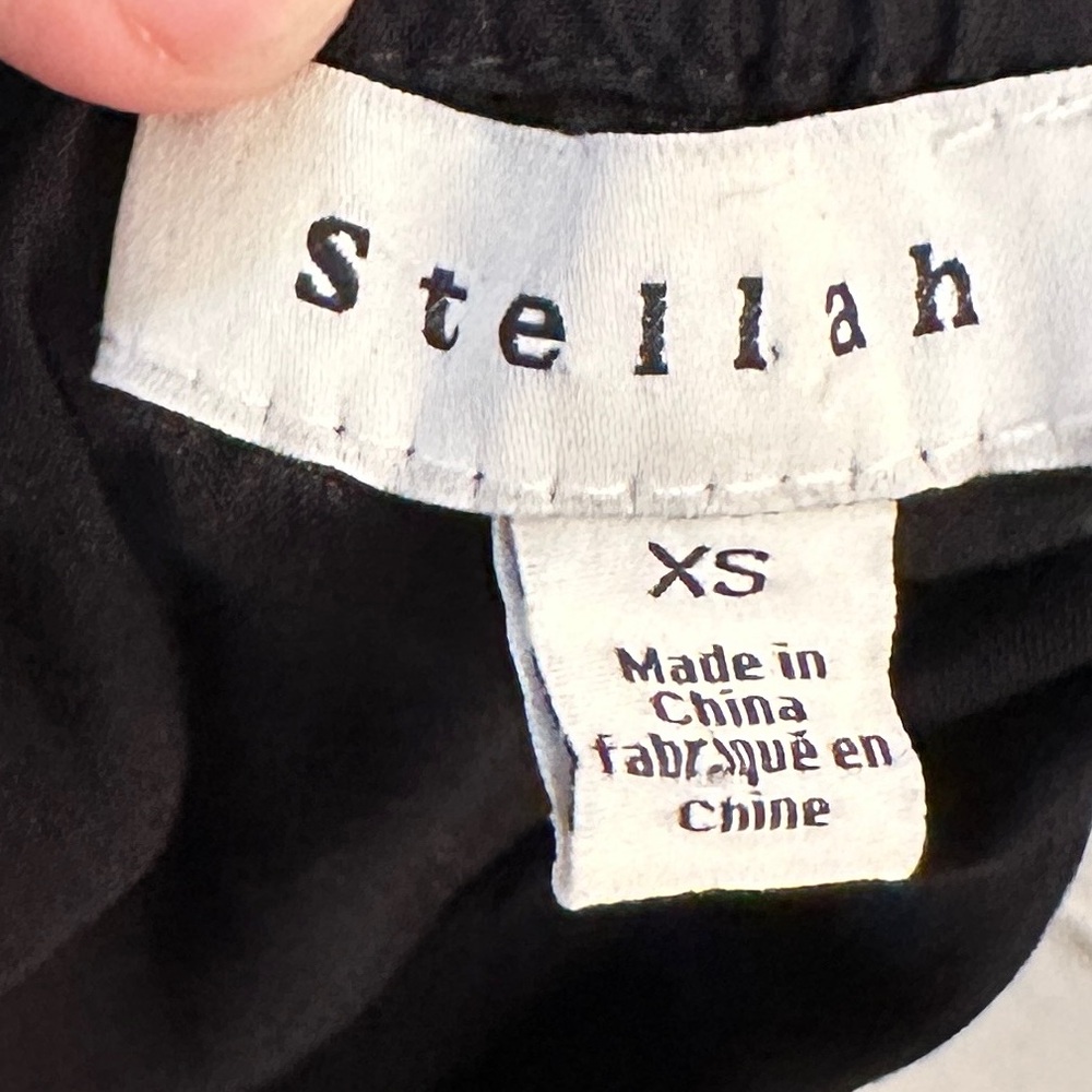 Stellah Off-Shoulder Embroidered Pom-Pom Dress/Top Black Boho Festival Chic XS - Picture 8 of 8